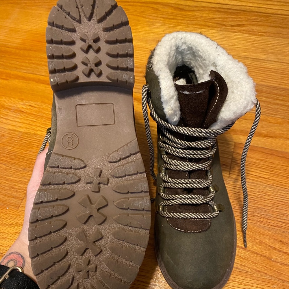 Women’s Mossimo Supply Co. Olive Green Suede Boots - Picture 7 of 7